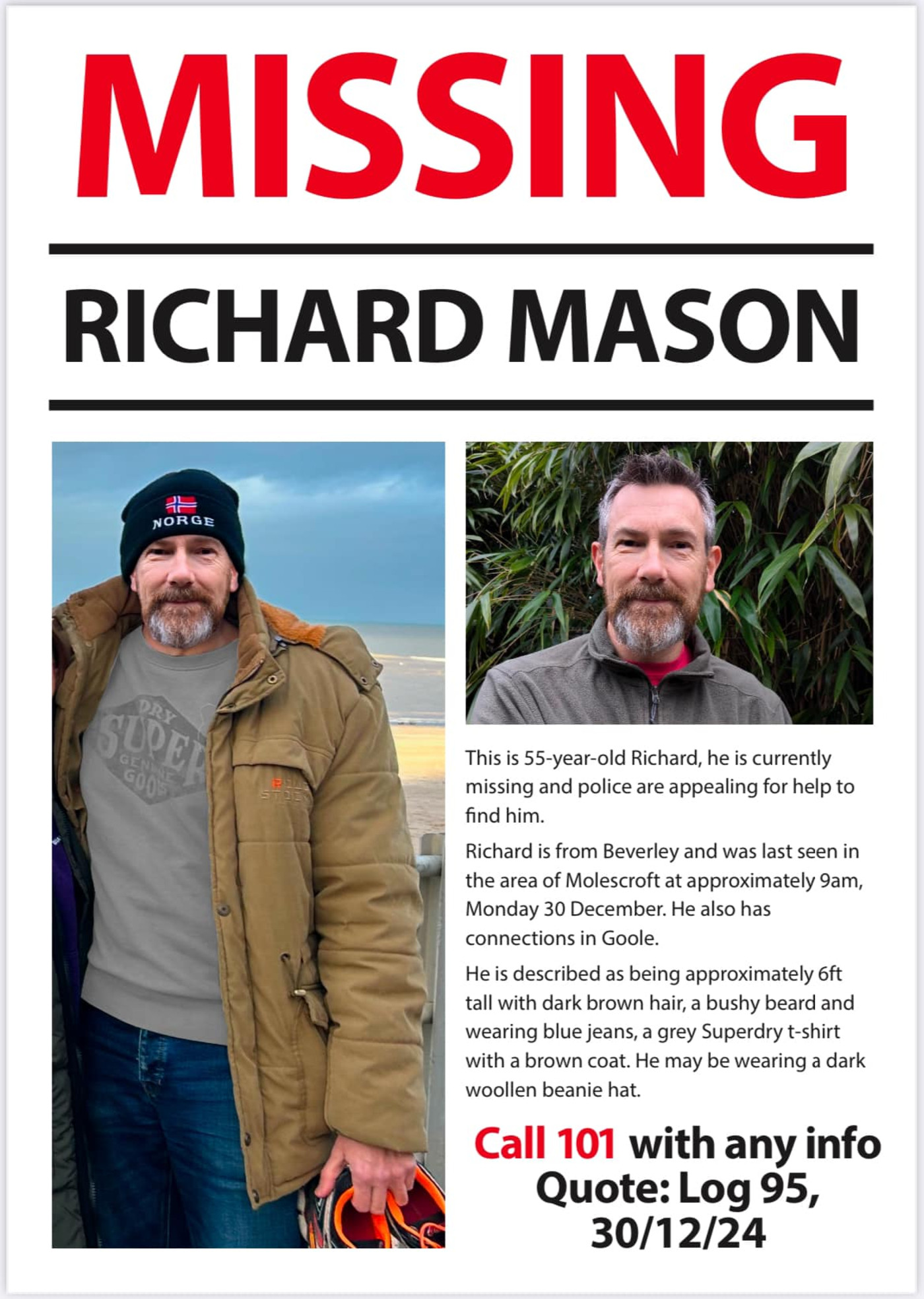 Richard Mason Missing Poster